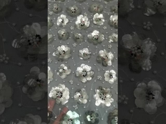 129cm Cores escuras Sequin floral de contas Tecido bordado Para vestido de noite Vestidos femininos