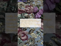 Tecido de bordados de lenços de folha de lenço durável e elegante Tecido colorido de lenço de luxo bordado de renda Tecido de casamento Festa de casamento Ocasiões Tecido de bordados de alta qualidade