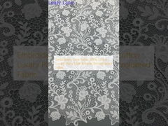 Fabrico de renda de bordados 100% algodão Estilo de festa luxuoso Respiração Tecido bordado