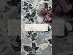 100% poliéster Tecido bordado de lenços de seda Luxuriosa respiração e festa de casamento elegante Tecido de lenços de seda