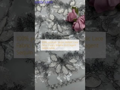 100% poliéster tecido de renda metálica luxuoso e elegante