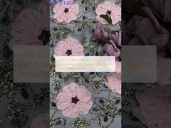 Tecido de renda de cordas de folhas, lenço bordado, renda de alta qualidade, tecido de bordado elegante