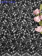 3D tela amarrado floral do laço de um preto de 57 polegadas com Handfeel macio