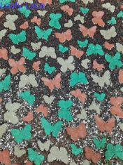 Tecido bordado de lenço de flores de corante para designers de moda de alta qualidade