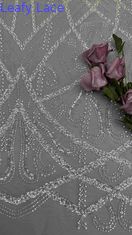 Perlas e Tulle Tecido de malha Tecido de bordado para vestido de noite Marcas de vestuário Fabricas de vestuário