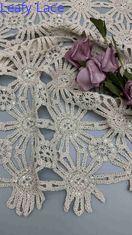 Venda Quente 100% de algodão Branco bordados de contas Tecido de largura total para festa vestido para moda