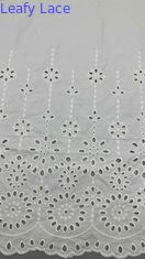 Branco 100% algodão laser fora floral bordado tecido de algodão pelo pátio para moda vestidos de mulheres