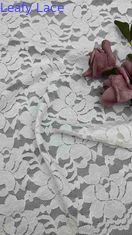 54 polegadas Branco Cor Estiramento Floral Corded Elástico madeira de renda de renda para roupas femininas