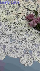 100% de algodão marfim floral design elegante suave-Handfeel bordado tecido de renda largura total para roupas de moda