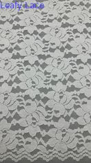 55 polegadas Largura Nylon Spandex Branca Cor Estiramento Floral Design Elástico Tecido de renda com conchas Para moda mulheres vestimenta