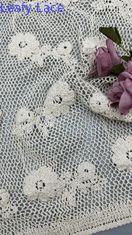 Eco-friendly 100% algodão crochet bordado tecido de renda com padrão floral macio e confortável