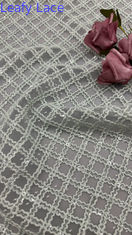 Embroidery de folhas de plaid durável e elegante Luxury de tricô de bordados de tecido de renda de tecido de casamento aniversário ocasiões de papelão de tecido de plaid