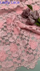 Embroidery em plaid rosa de folhas durável e elegante Luxury de tricô de bordados de tecido renda de tecido casamento aniversário ocasiões Sequin Plaid de tecido de contas