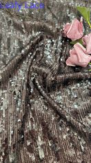 Luxo Sequin bordado tecido de renda de renda para senhoras traje têxtil
