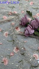 100% algodão bordado tecido de renda floral elegante bordado tecido para vestido de festa