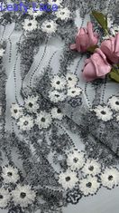 Tecido de renda metálica de luxo Elegante Tecido de bordado de casamento