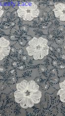 Tecido de bordados de casamento elegante para vestidos de noiva