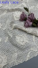 Tecido de renda de lenços de folhas bordadas de alta qualidade para vestido de festa