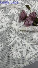 Tecido de renda de algodão 100% de folhas de algodão bordado Tecido de renda bordado Elegante para roupas