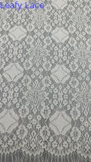 Fabrica de renda de bordados de folhas Branco Elegante Para vestido de desfile de moda
