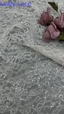 100% de poliéster bordado Lusiate Sequin madeira de renda Folha de luxo de ocasião Tecido de noite