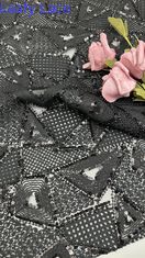 Folhas 3D Floral renda Tecido bordado Tecido Elegante E Respira Sequin renda Tecido de ocasião de luxo