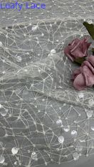 Tecido de bordados de lenços de seda brilhante de renda de crochê Tecido de noite Tecido de ocasião
