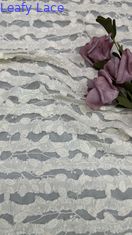 Tecido de renda de algodão branco macio para vestuário, lingerie e moda