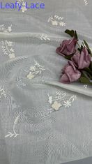 Tecido de renda de Chantilly francês de luxo de malha de lenço de renda para vestidos de noite e modelos de moda