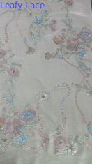 Cultura Oriental Sequin de folhas de renda floral Tecido para confecção de vestidos Vestidos de jantar Tecido brilhante