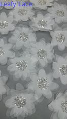 Tecido de renda de Chantilly Francês para malha Respiração 3D-Floral Premium Tecido de renda de lenço de luxo