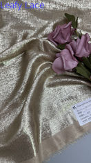 Tecido de renda metálica de cor dourada para vestidos luxo bordados complexos vestidos de festa