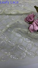 Quatro folhas de trevo Sequin tecido bordado para vestidos respirar vestidos de noiva de mulheres