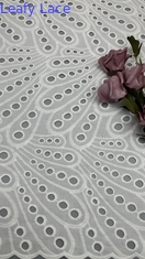 Tecido de Renda Chantilly Francesa Vazado Cor Branca para Vestuário, Vestidos e Vestidos de Noiva