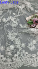 3D bordado floral renda com malha textura artística de várias camadas para declaração vestidos de noite