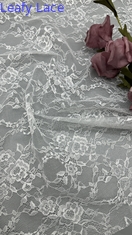 Branco renda novo design Tulle malha tecido floral respirar para vestidos Cauasl