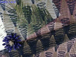 A jarda bordou o laço Mesh Fabric For Girls Dresses geométrico