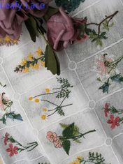80 jardas de tela floral bordada cores do laço 3D do algodão 9
