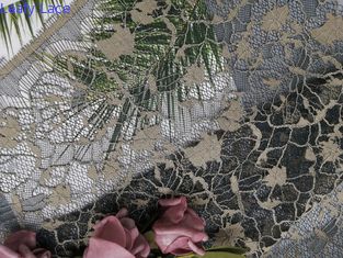 142CM reciclado 2 cores Tone Green Corded Lace Fabric