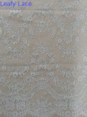 A vieira de nylon da pestana do cinza 100% ata a tela floral do laço 3D