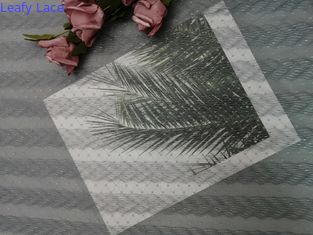 Tela do laço de Grey Polyester Crinckle Mesh Pleated para o vestido da menina