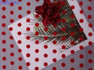 Grande polca vermelha Dot Tulle Flocked Mesh Fabric