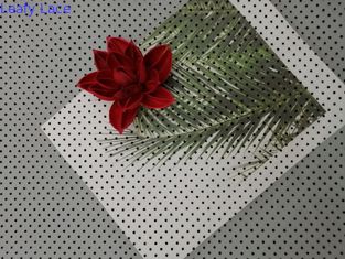 Dot Flocking Tulle Mesh Flocked preto Mesh Fabric