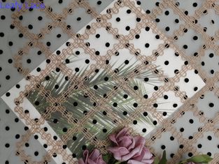 tela de Dot Embroidery Flocked Tulle Mesh da polca de 125cm