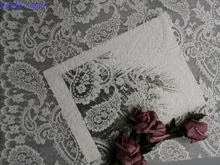 Tela nupcial branca francesa de pouco peso do laço de Chantilly Paisley