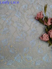 Matéria têxtil floral metálica do vestuário das mulheres da tela do bordado do laço