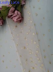 Revestimento metálico da impressão de Mesh Fabric Women Dress Foil do tule da forma da estrela