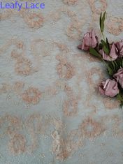 Floral cor-de-rosa faz crochê o tule Mesh Shining Lace Fabric do brilho