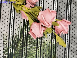Tela do laço de Mesh Pleated Dot Embroidery Striped