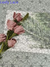 142CM por todo o lado no bordado de prata do contraste da guarnição floral suíça do laço do poliéster